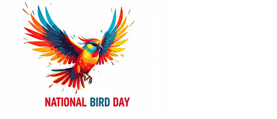 Obraz premium Vibrant Parrot Illustration Celebrating National Bird Day