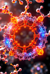 Stunning 3D of the Krebs Cycle s Captivating Molecular Patterns and Vibrant Energy Transformations, 8k, with white tones