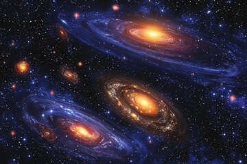 Elliptical galaxy with red giant stars, ancient stellar populations, cosmic dust lanes, gravitational lensing effects