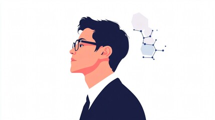 Thoughtful Businessman in Profile: A Visionary in the Corporate World
