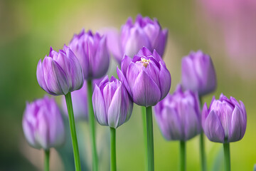 Obraz premium Intricate purple flowers with soft petals and delicate textures in a natural display.
