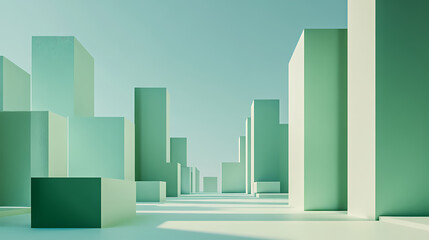 Fototapeta premium Minimalist futuristic city buildings