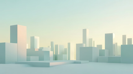 Fototapeta premium Minimalist futuristic city buildings