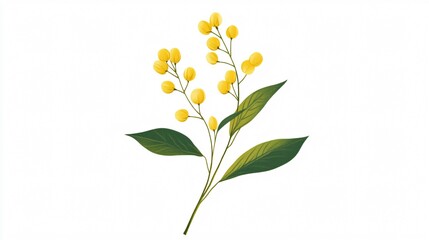 Obraz premium Yellow Flowers on a Stem: A Botanical Illustration