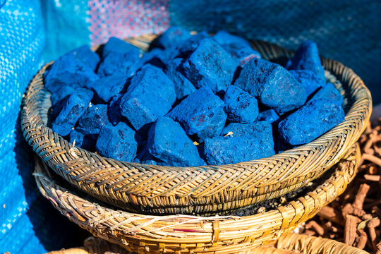 Blue indigo dye, Morocco