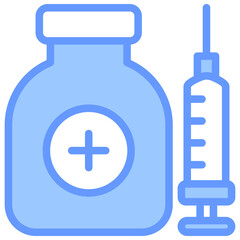 Vaccine Icon Outline Blue