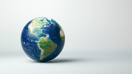 Fototapeta premium Realistic 3D Globe with Detailed Continents Displaying Earth’s Diverse Landscapes, Perfect for Educational and Creative Projects Featuring Nature, Geography, and Global Themes