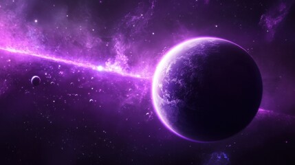 Creative glowing purple metaverse space background