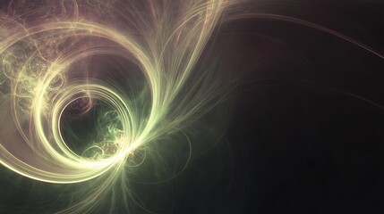 Abstract swirling light patterns in dark space