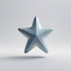 Obraz premium A 3d five pointed star rendered in a light blue color