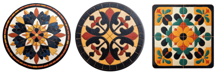 Vibrant and Ornate Mosaic Tile Patterns Featuring Intricate Floral Geometric and Kaleidoscopic Designs in a Variety of Traditional and Contemporary Styles