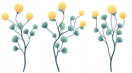 Elegant Floral Branches: A Minimalist Botanical Illustration