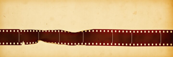 Fototapeta premium Film reels, Film stripe torn paper, film grain texture 