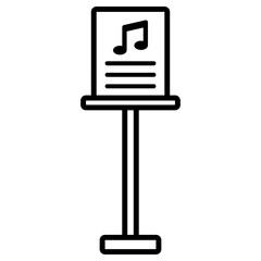 악보와 악보대 아이콘