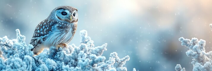 Winter Owl: A Serene Snowy Landscape