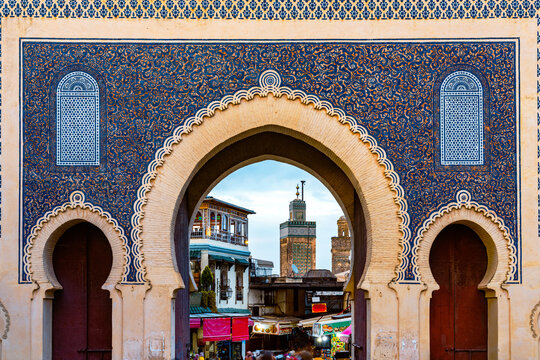 Blue Gate at sunset, Fez, Morocco