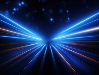 Eye catching Background Light neon lights on empty stage. lighting speed effect background