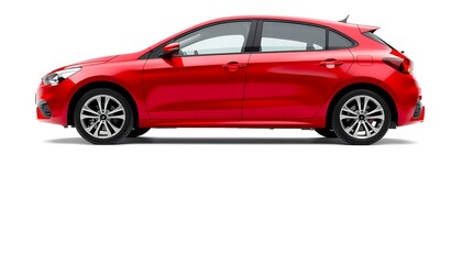 Sleek Red Hatchback: A Showcase of Automotive Design