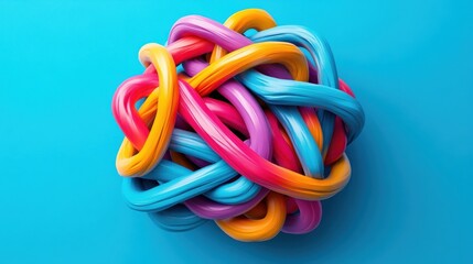 Vibrant 3D Clay Network Icon, an engaging and colorful representation of connectivity, ideal for dynamic marketing and digital communication contexts.