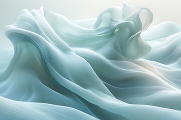 Obraz premium Abstract swirling light teal fabric.