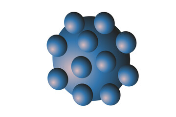 Blue virus or molecule icon template for use in health, research and other world designs