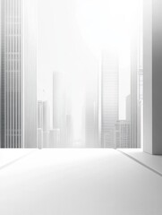 Fototapeta premium Abstract white city backdrop with copy space