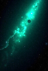 Fototapeta premium Glowing new technology in deep space, with white tones