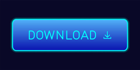 Blue neon modern CTA button, 