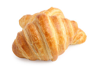 Tasty fresh croissants isolated on white. Puff pastry
