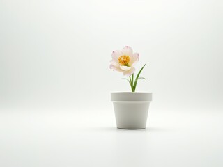pink flower in a pot generative ai