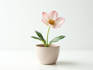 pink flower in a pot generative ai