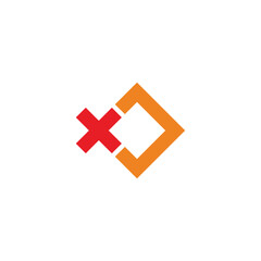 Obraz premium abstract fish square simple geometric colorful logo vector