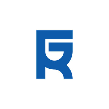 letters gkr simple blue logo vector