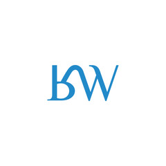 letter bw linked blue logo vector