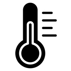 Temperature Icon Black Solid