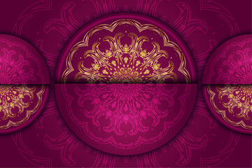 Abstract Mandala Molecular Structures on Purple Background