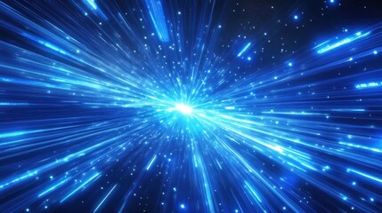 Fototapeta premium blue abstract technology vector background, speed connection network technology concept, futuristic cyberspace background