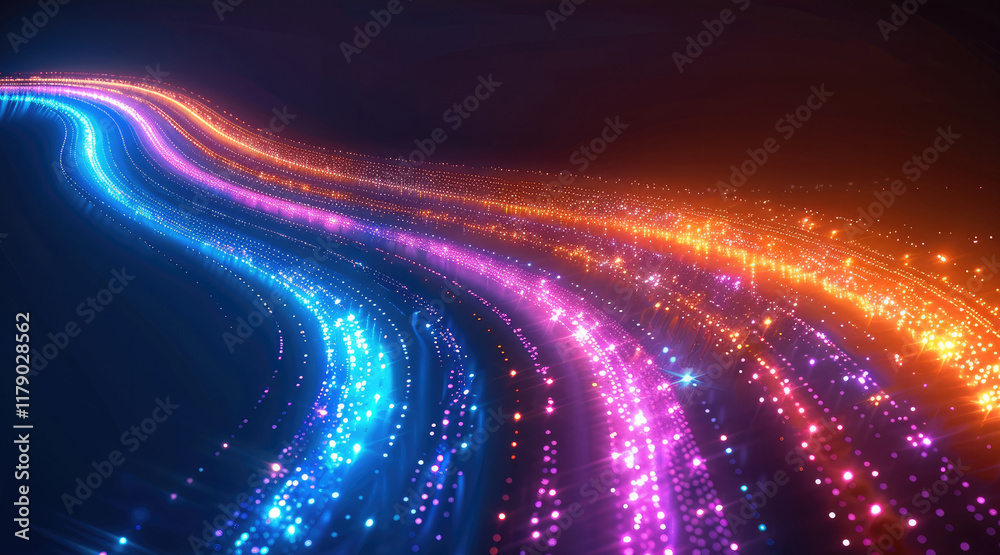 Aufkleber abstract light speed and motion background with blurred trails of lights in blue, purple, orange, an