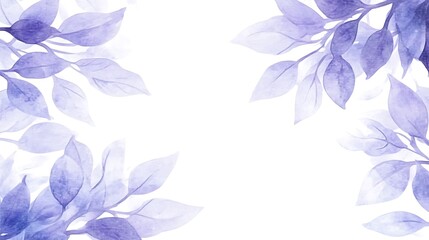 Watercolor Painting of Lavender Leaves Frame