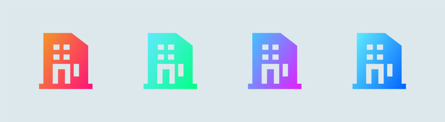 Company solid icon in gradient colors. Corporate signs vector illustration.