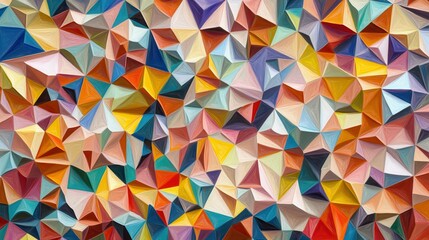 Obraz premium Abstract geometric rumpled triangular polygon mosaic retro warm color background