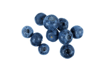 closeup of fresh blueberries isolated on white or transparent png