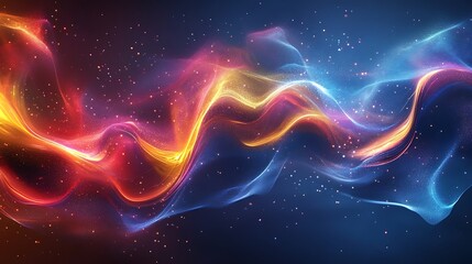 Dynamic color waves vibrant abstract digital art background