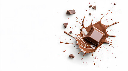 Fototapeta premium Realistic chocolate corona splash isolated on white background