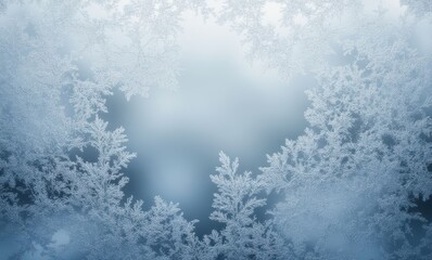 Beautiful frost patterns on a window