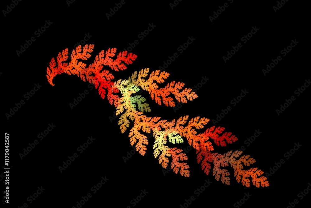 Poster computer generated fractal pattern and shape