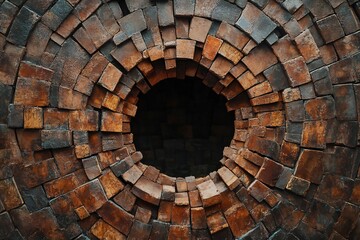 Fototapeta premium Big hole in the brick wall. With clipping path. Brick texture concept