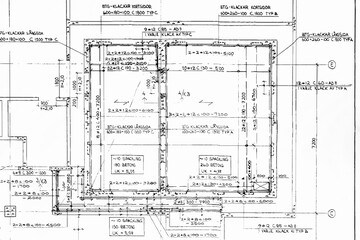 Architectural background. Part of architectural project, architectural plan of a office