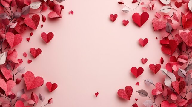 vibrant red heart on soft pink background