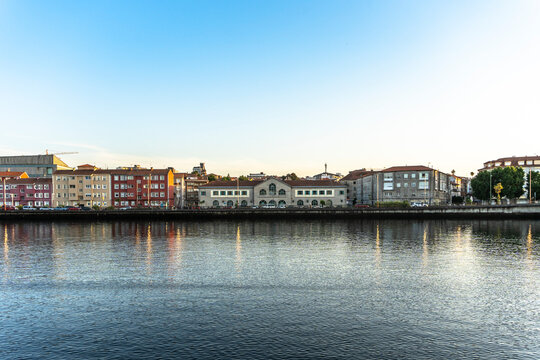 Beautiful Landscape View by Burgo Bridge on Lerez River in Pontevedra, Galicia, Spain